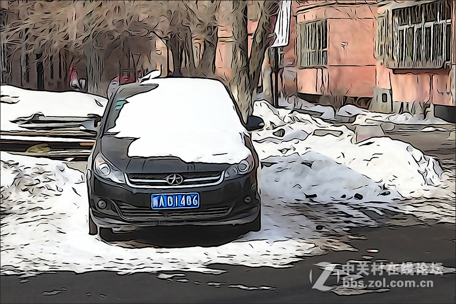 用HX400的“插图”模式拍摄的【雪景】