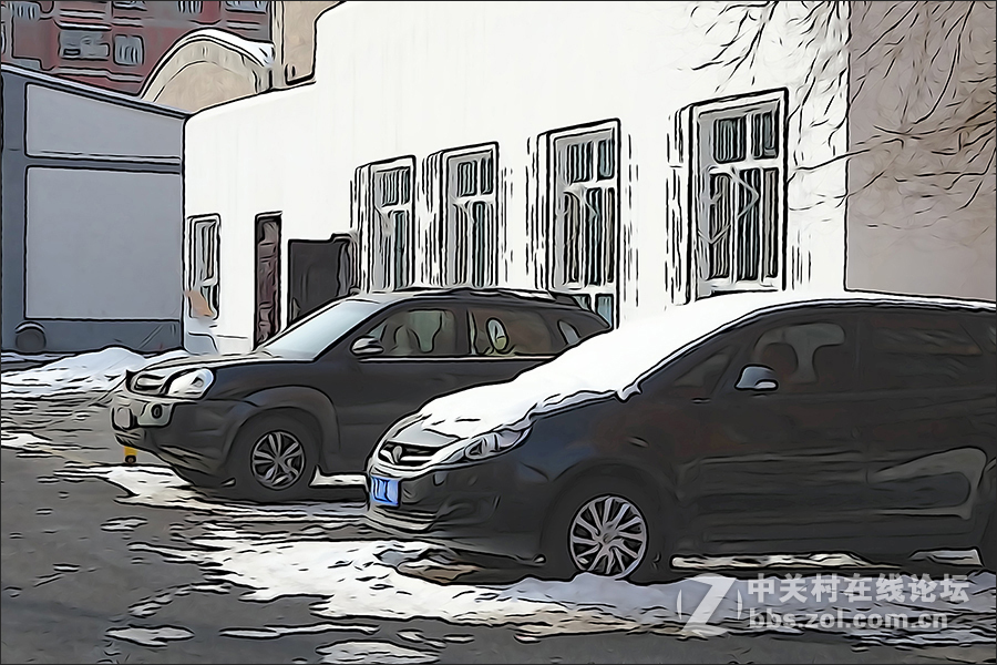 用HX400的“插图”模式拍摄的【雪景】