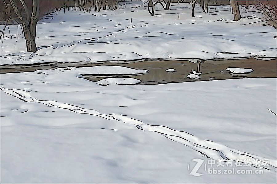 用HX400的“插图”模式拍摄的【雪景】