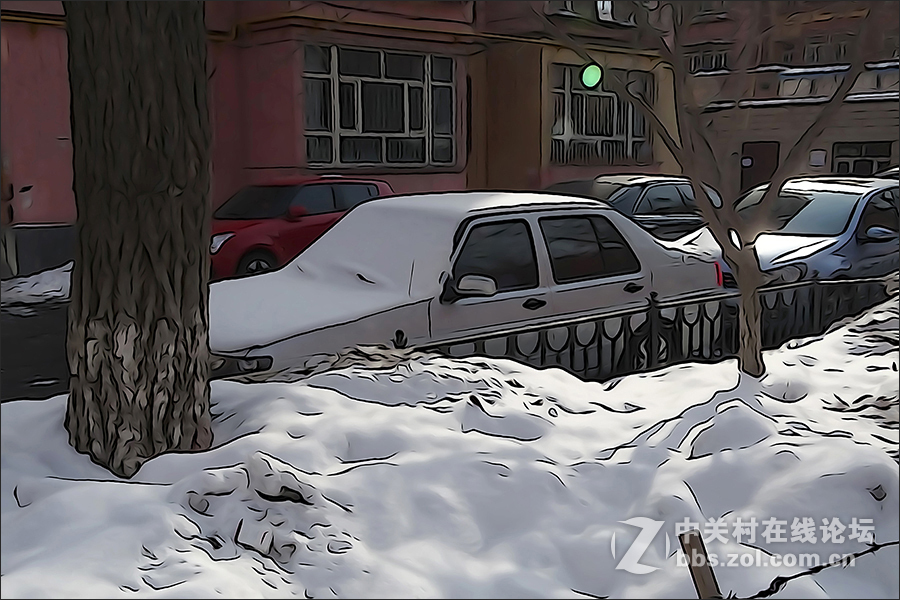 用HX400的“插图”模式拍摄的【雪景】