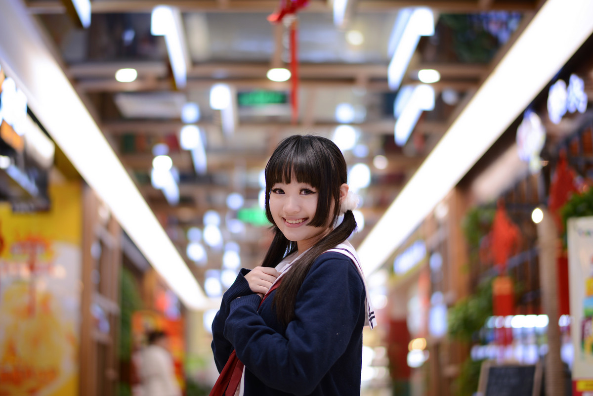 尼康58 1.4G 商场萌妹子人像 试镜 [2]