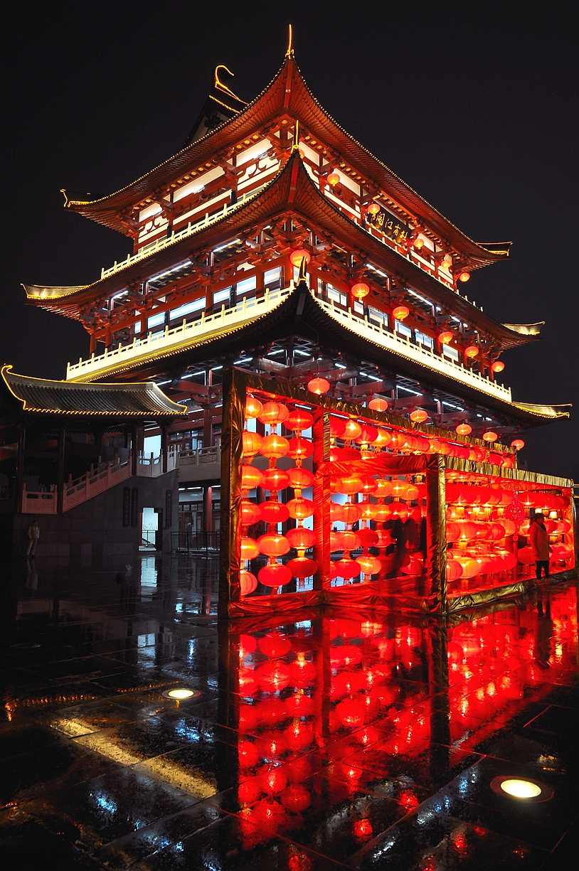 长沙仿古建筑 杜甫江阁夜景-中关村在线摄影论坛