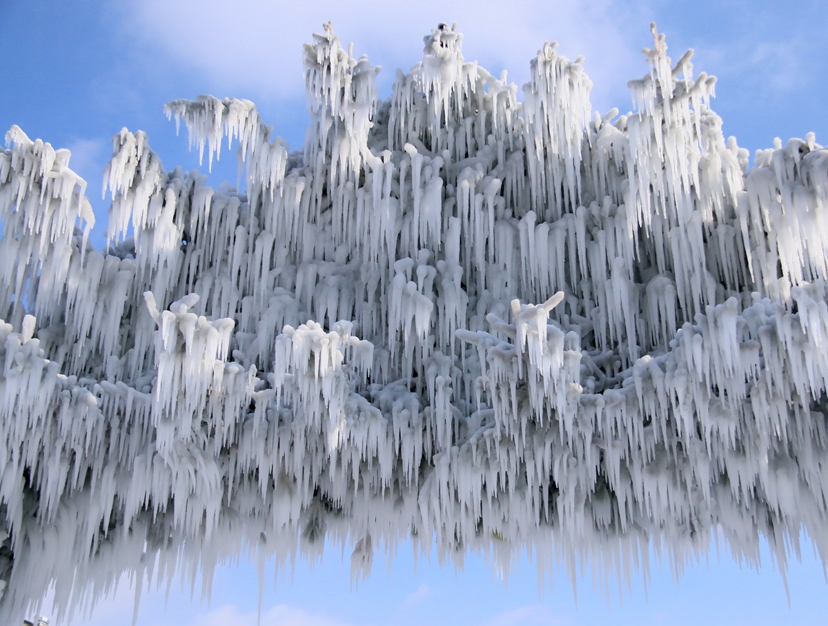今天随拍一组长白山雪雕，雪景