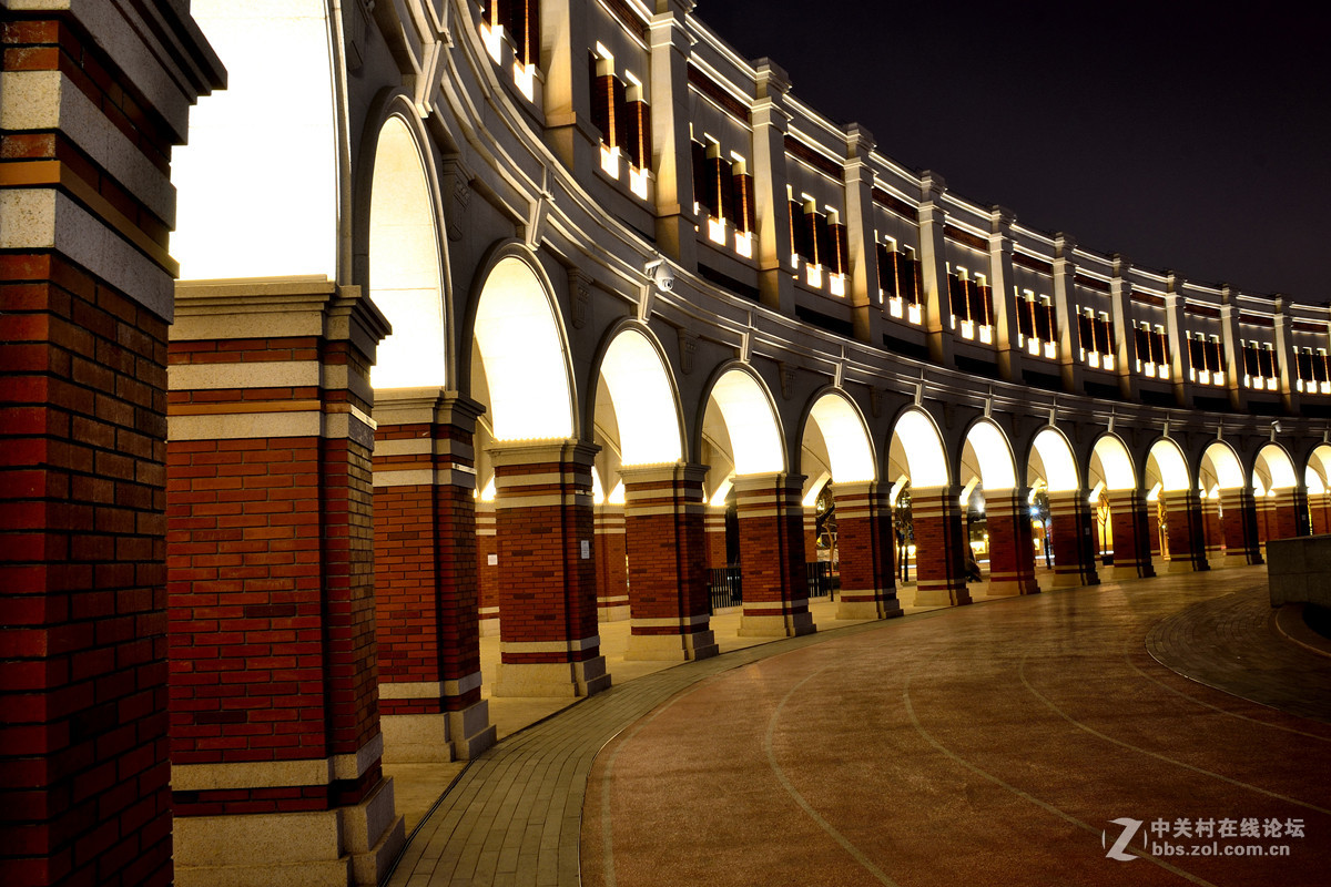 天津民园体育场夜景