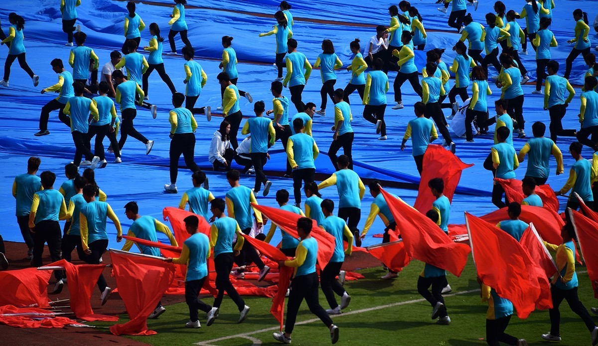 烟台南山学院东海校区运动会开幕式