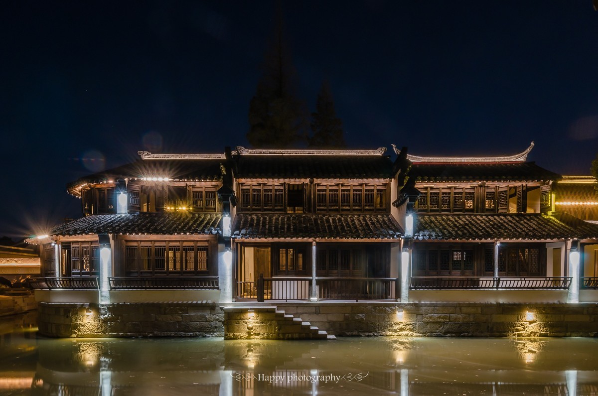 黎里庙桥傍夜景