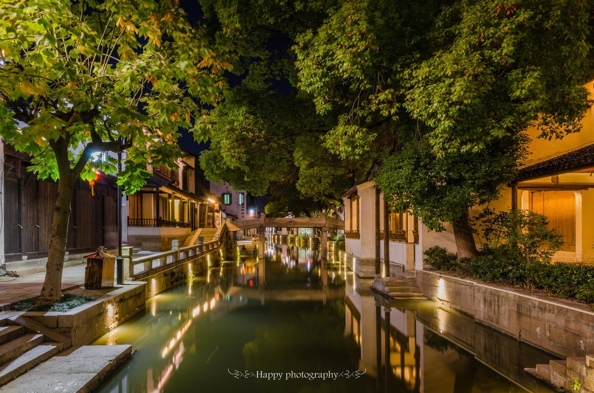 黎里庙桥傍夜景