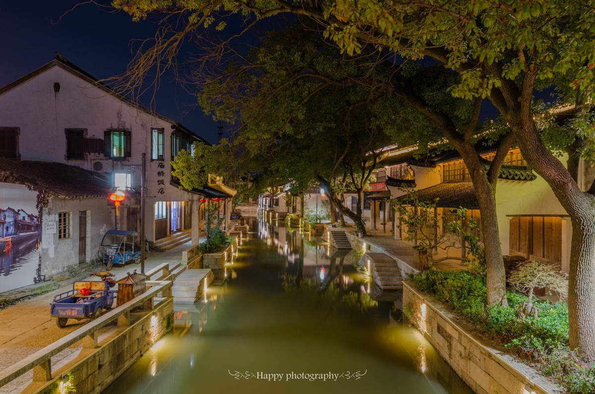黎里庙桥傍夜景