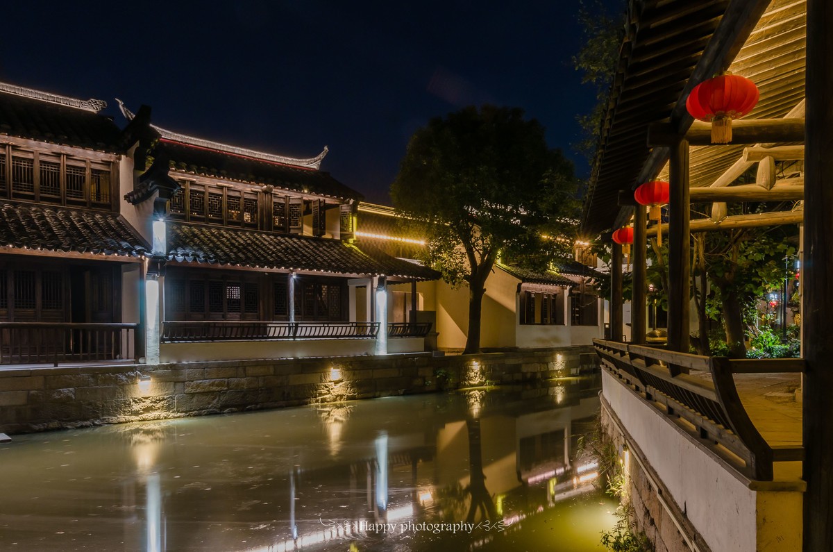 黎里庙桥傍夜景