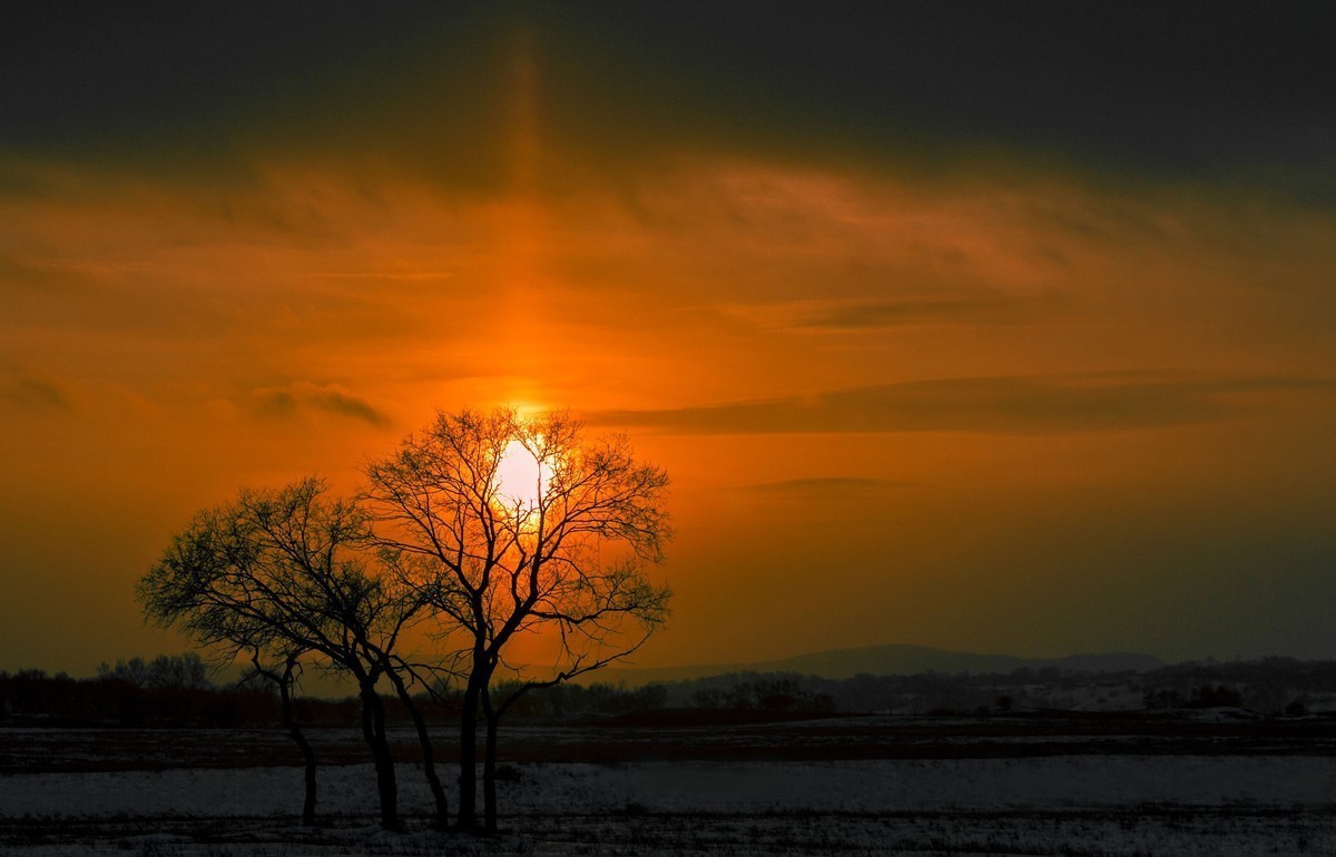 乌兰布统的夕阳