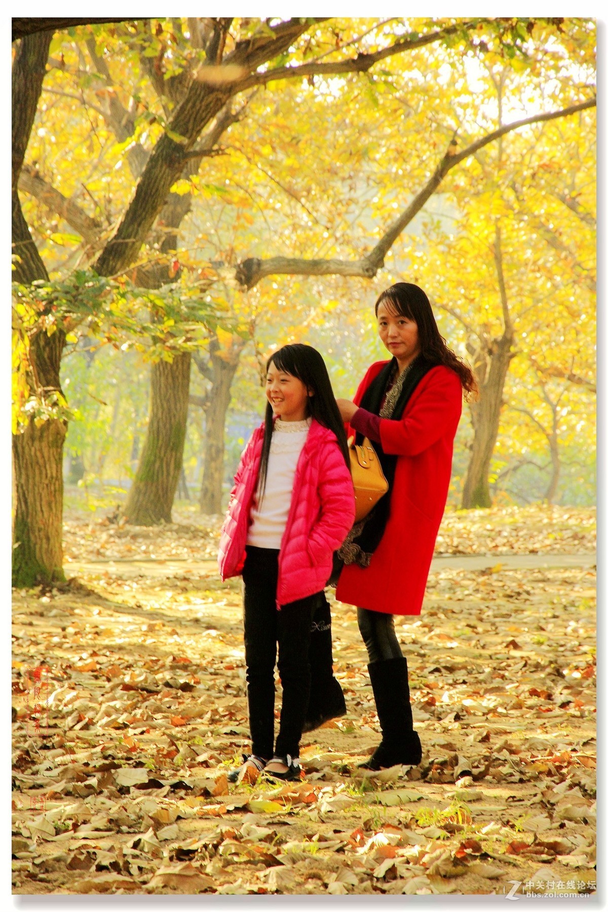 #佳能月赛-一叶知秋#邳州板粟树下母女俩