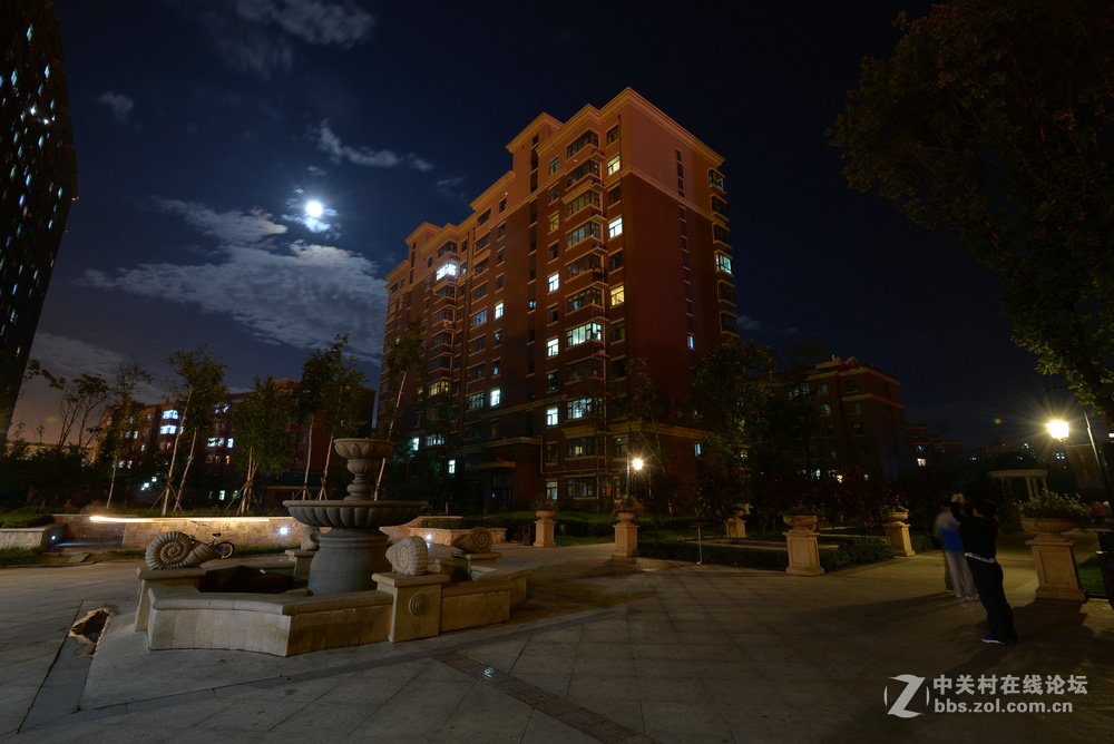 小区月色中秋之夜