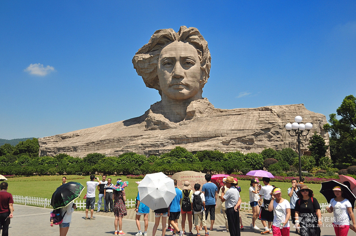 长沙橘子洲头 伟人雕像风采