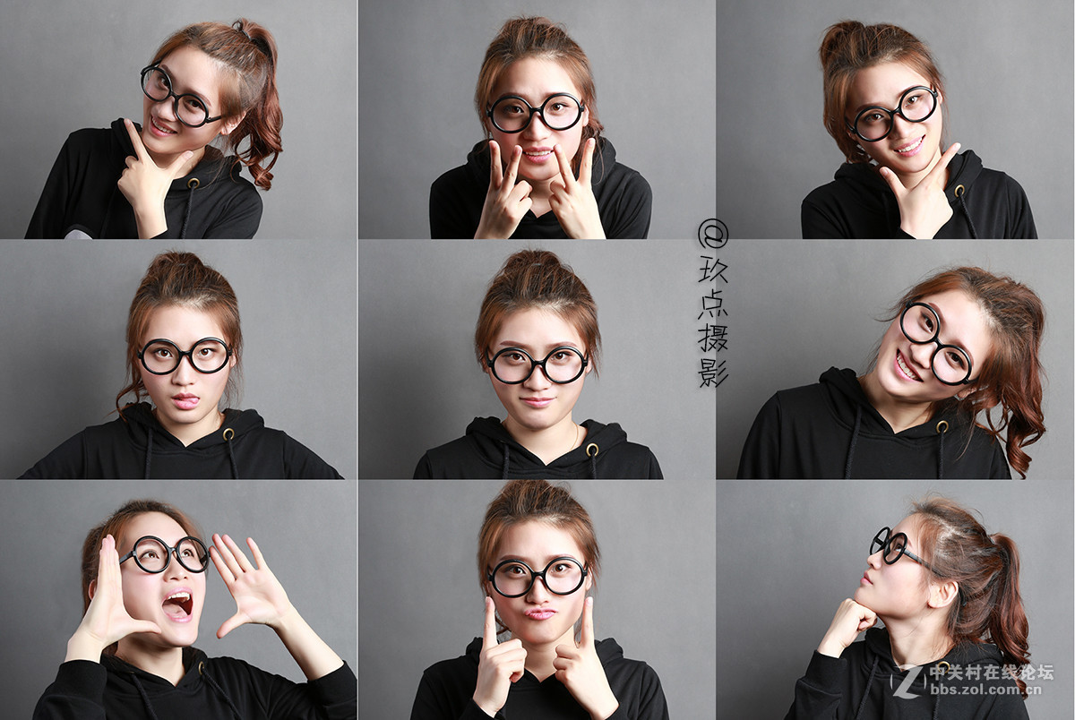 美女写真九宫格拍摄