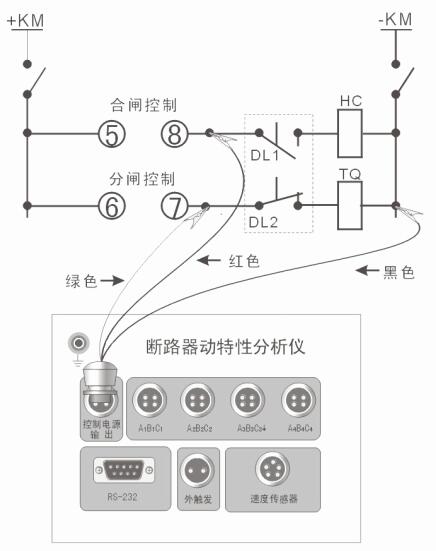 高压开关动特性测试仪接线方法