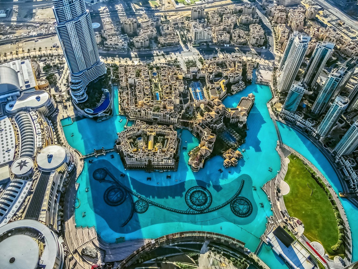 迪拜哈利法塔鸟瞰