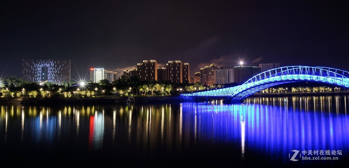 厦门海湾湖色夜景小片