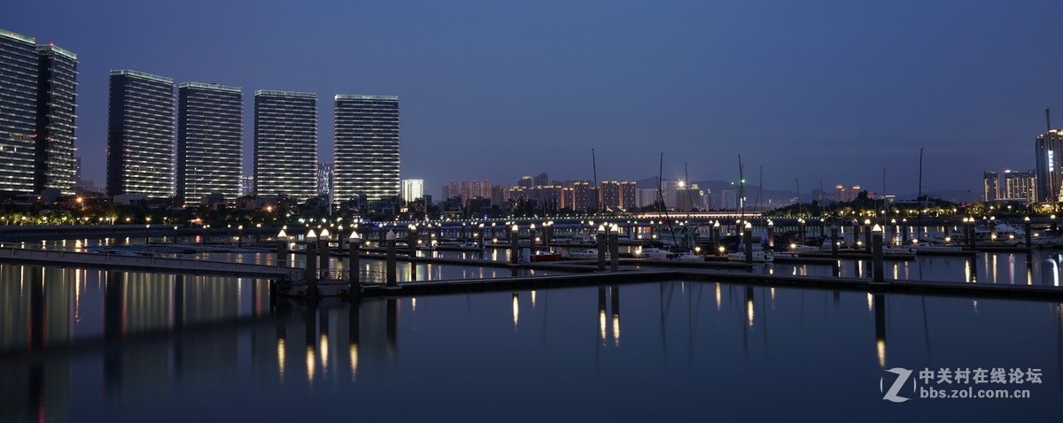 厦门海湾湖色夜景小片