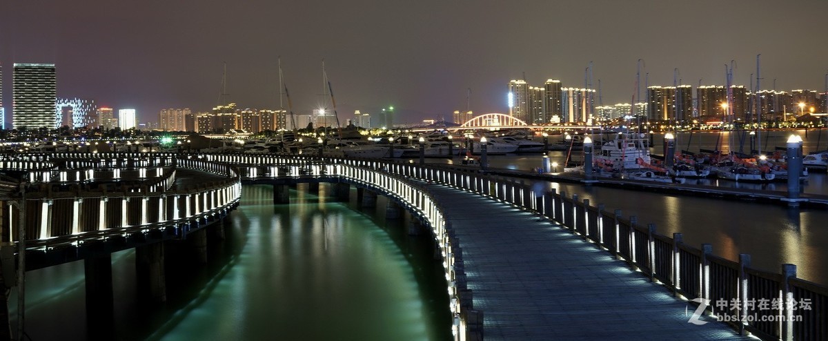 厦门海湾湖色夜景小片