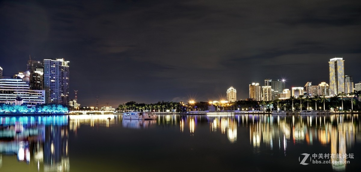厦门海湾湖色夜景小片