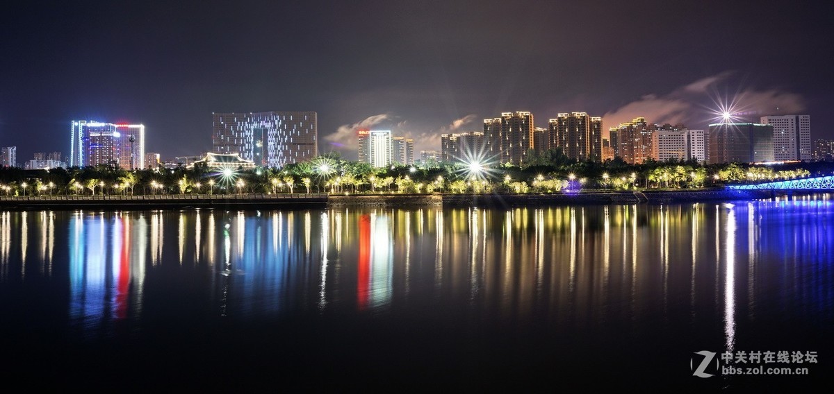 厦门海湾湖色夜景小片