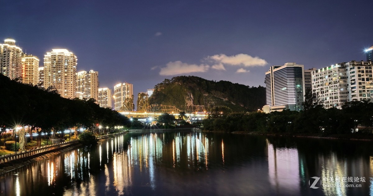 厦门海湾湖色夜景小片
