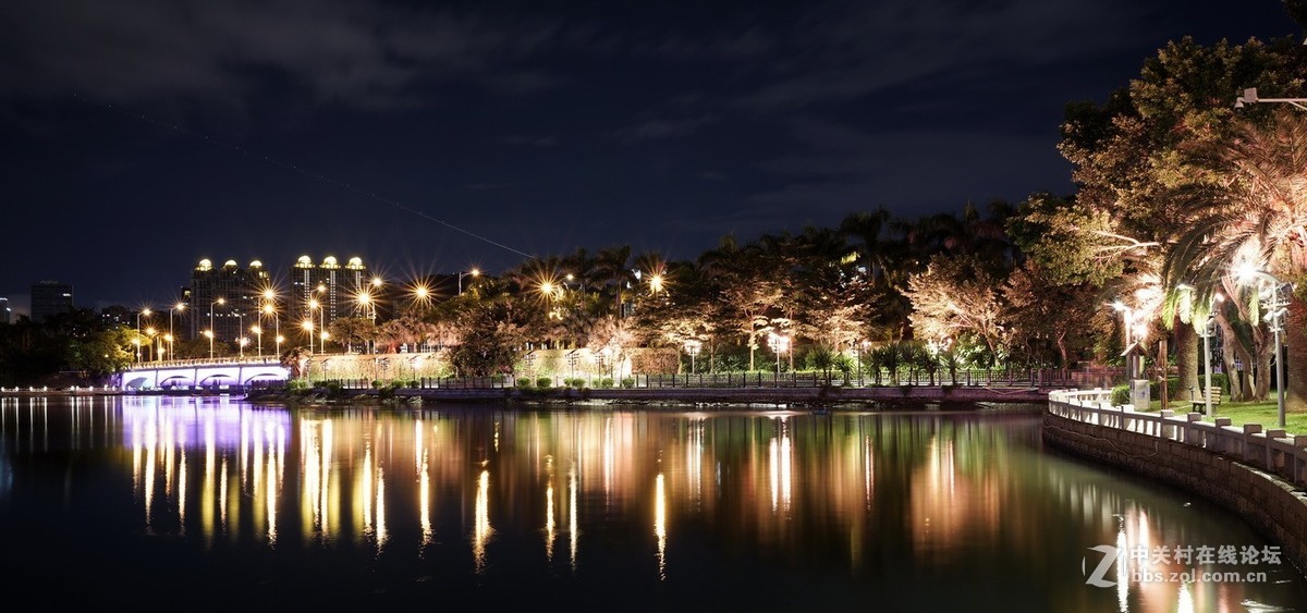 厦门海湾湖色夜景小片