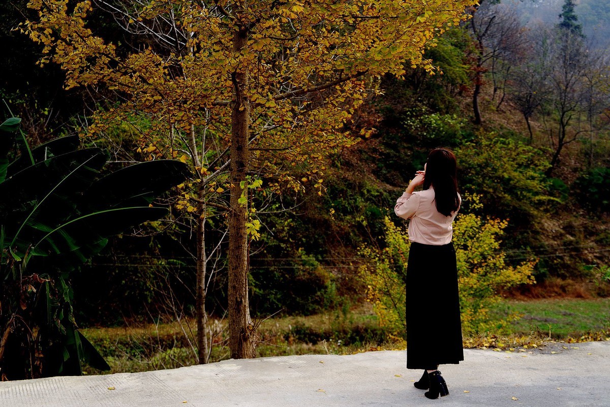 环境人像外拍---银杏树下的快乐女孩！。。。。。。。