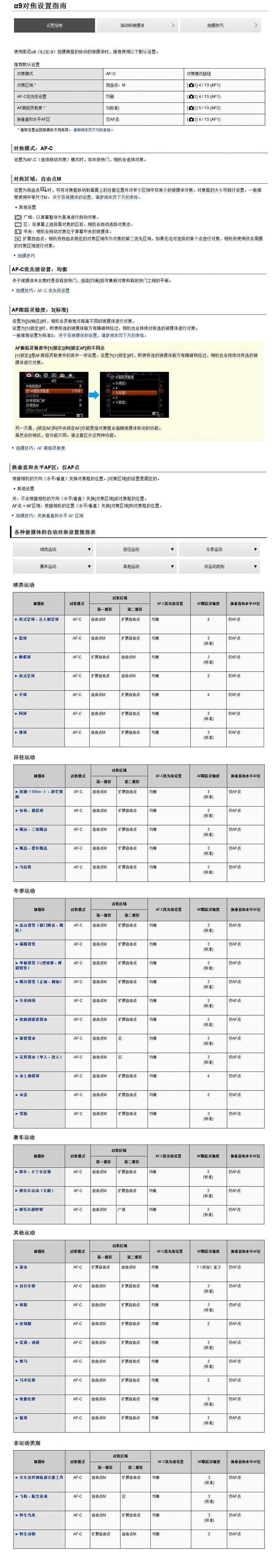 α9对焦设置指南（图解）