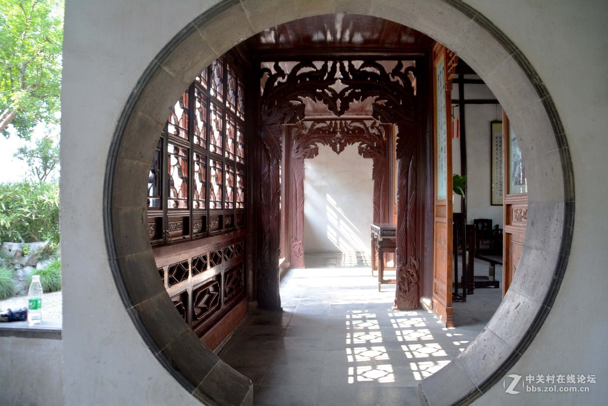 苏州园林月亮门-中关村在线摄影论坛