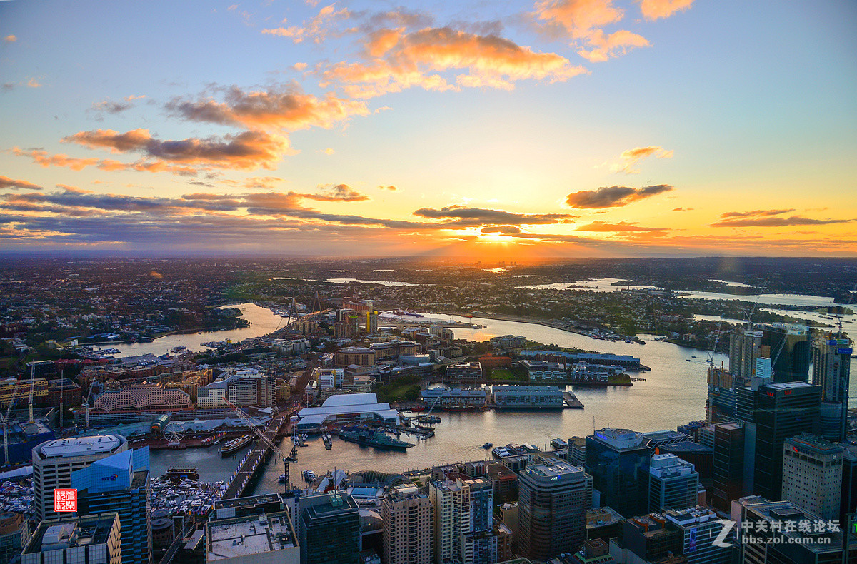 悉尼落日之夜景