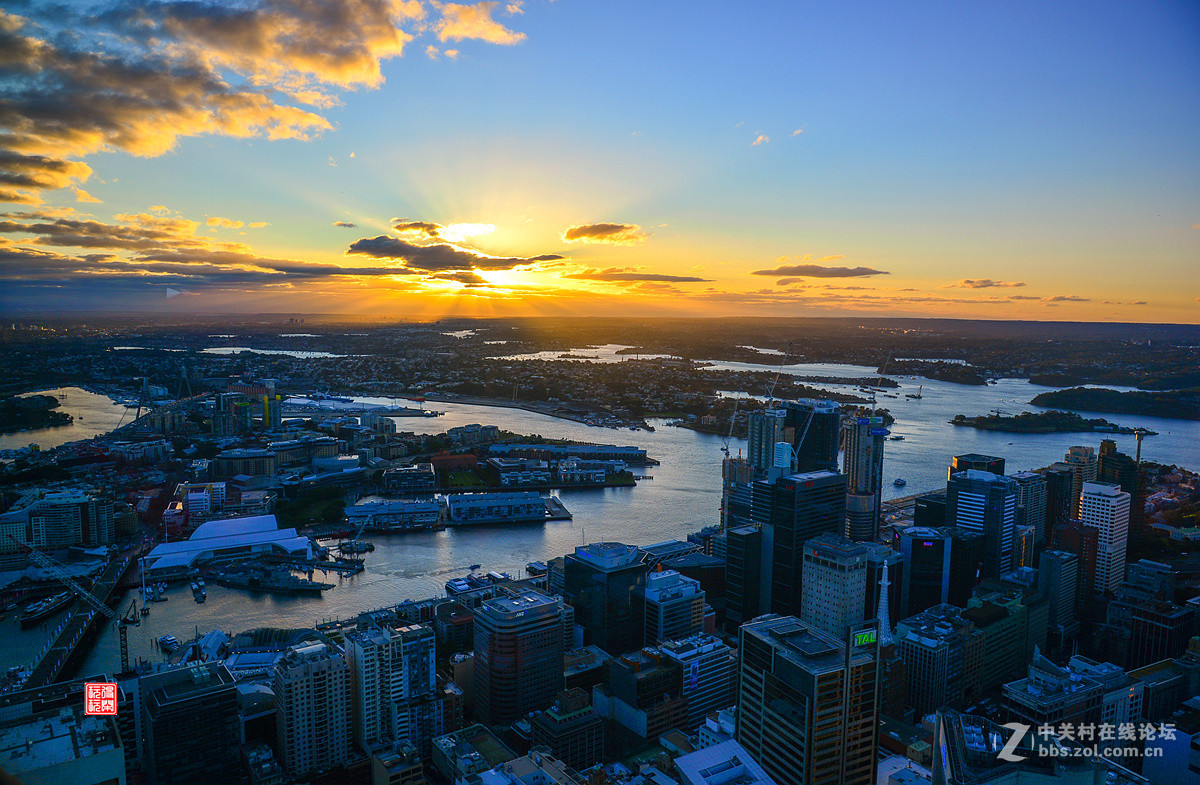 悉尼落日之夜景