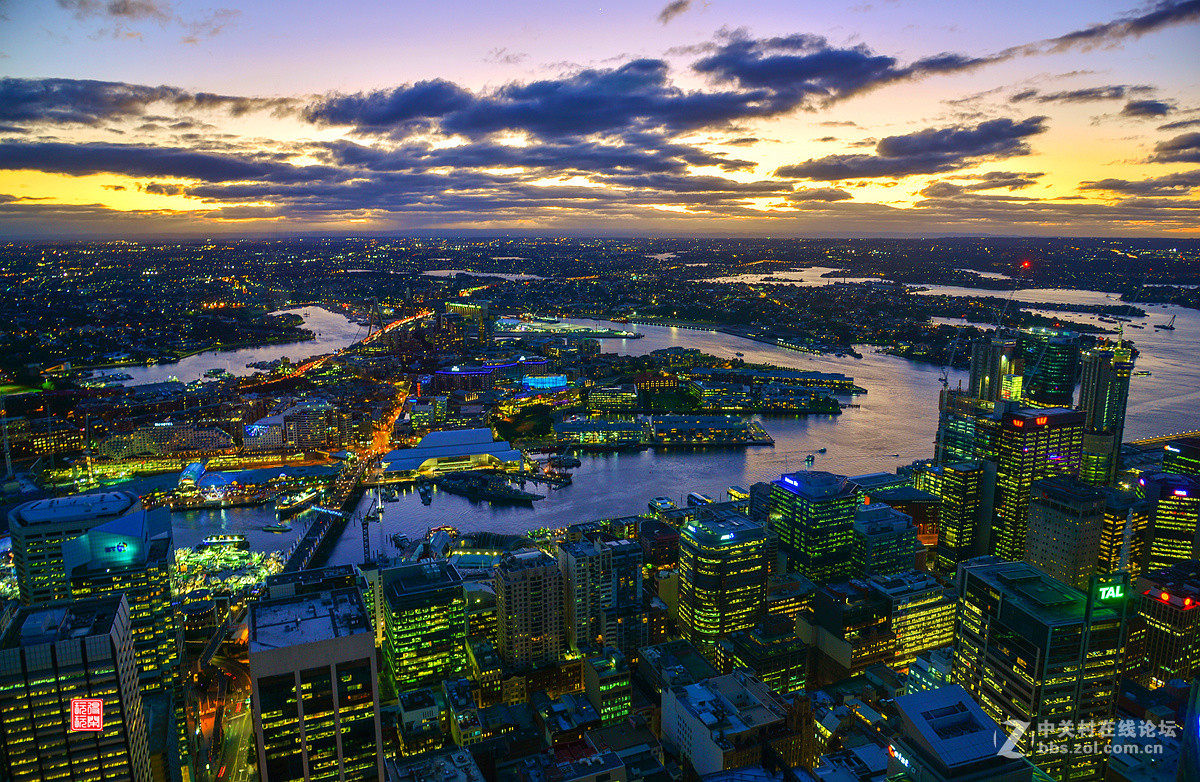 悉尼落日之夜景