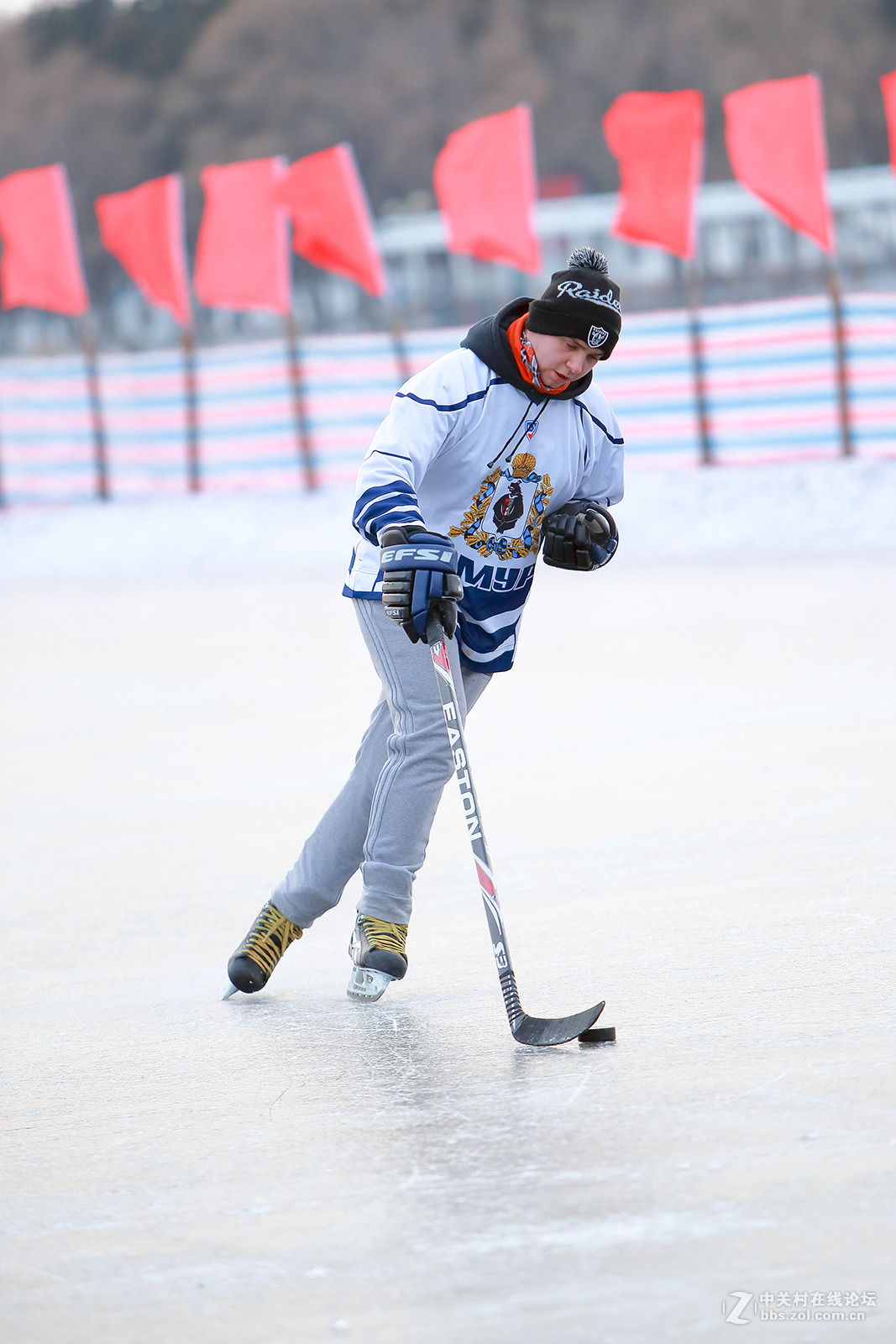 两个老外打冰球