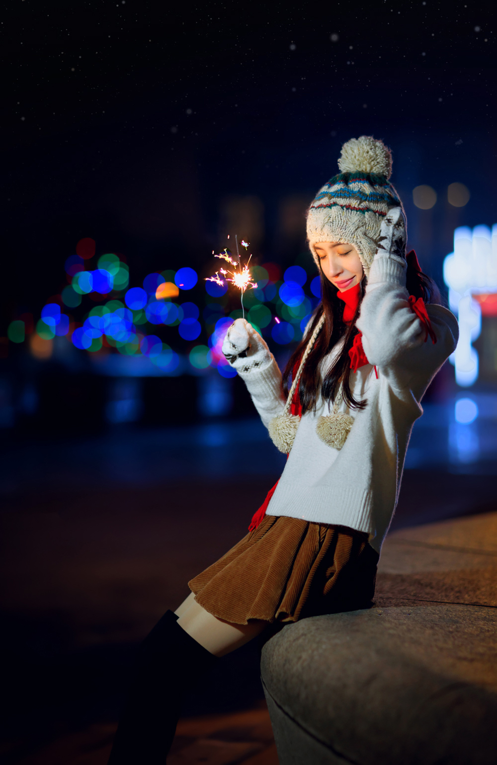 夜景人像 —— 妍儿