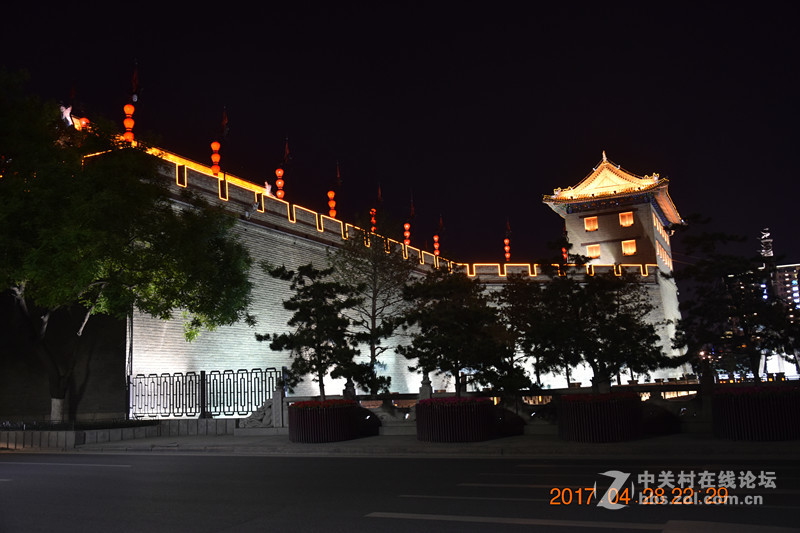 西安古城的夜景