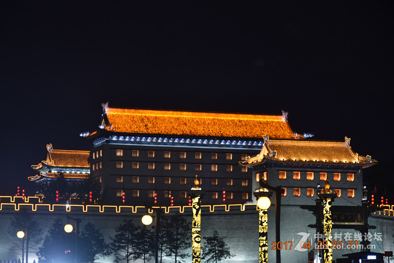 西安古城的夜景