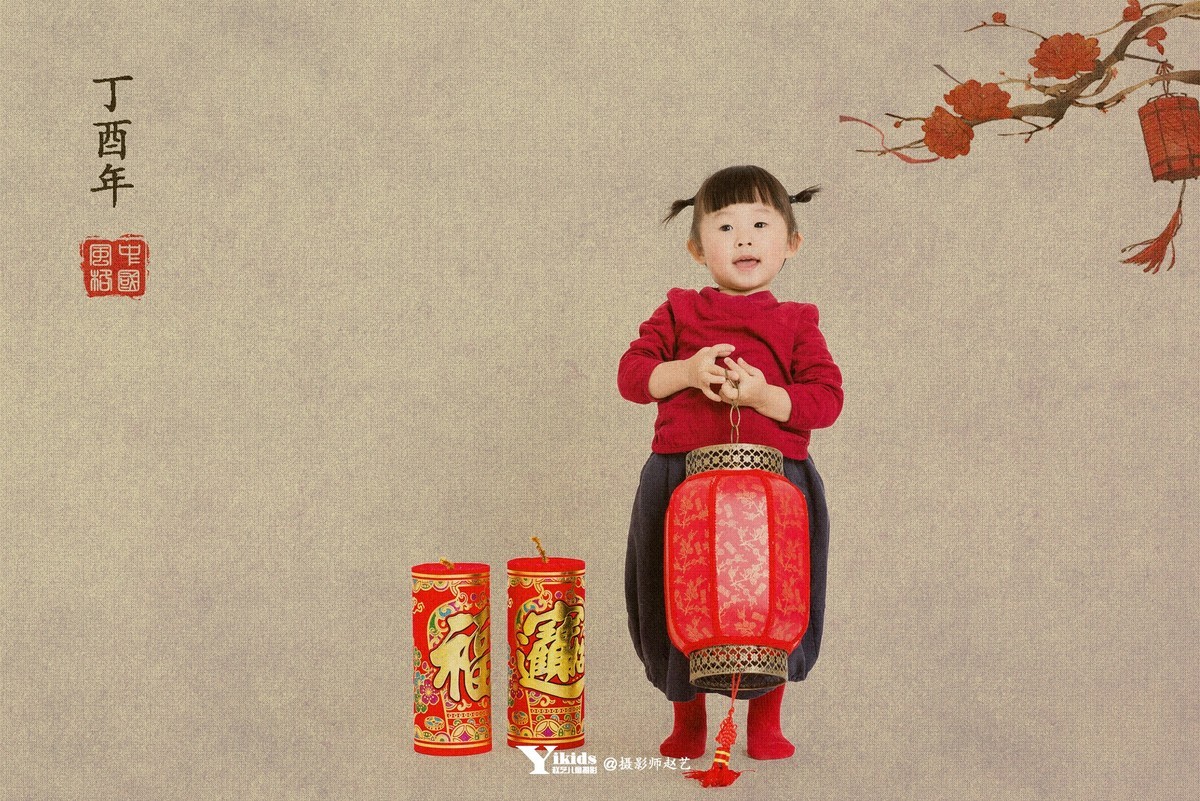 萌宝，国风画。