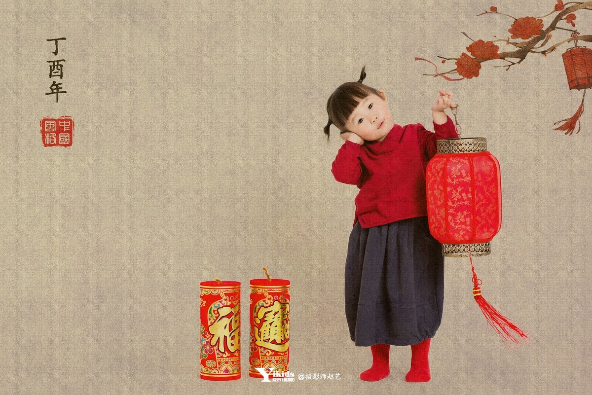 萌宝，国风画。