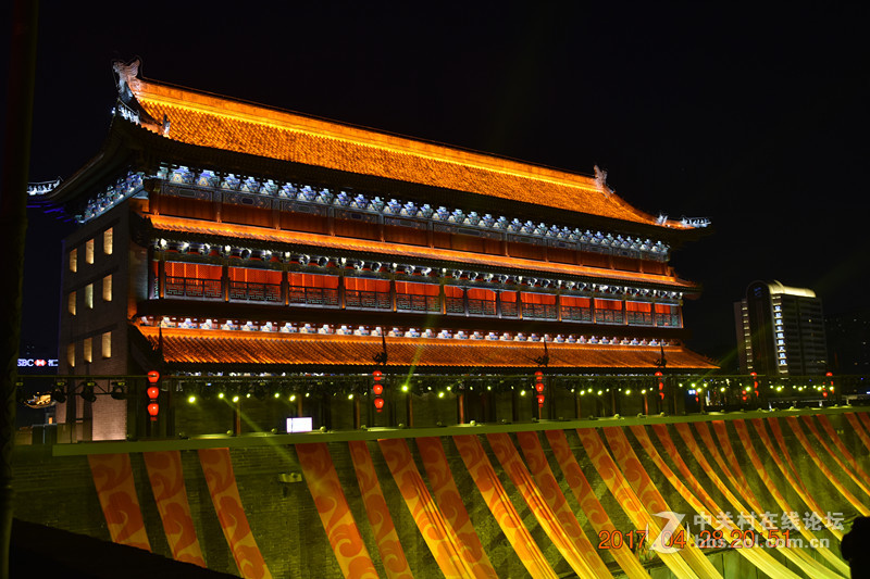 西安古城的夜景