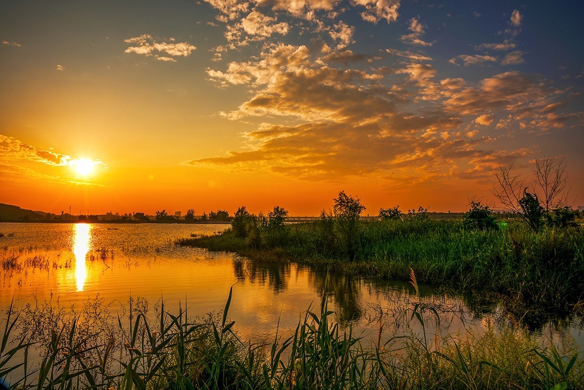 岔河湿地晚霞