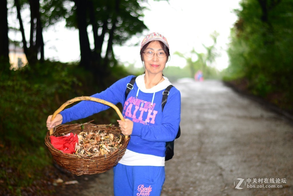 采蘑菇的美女