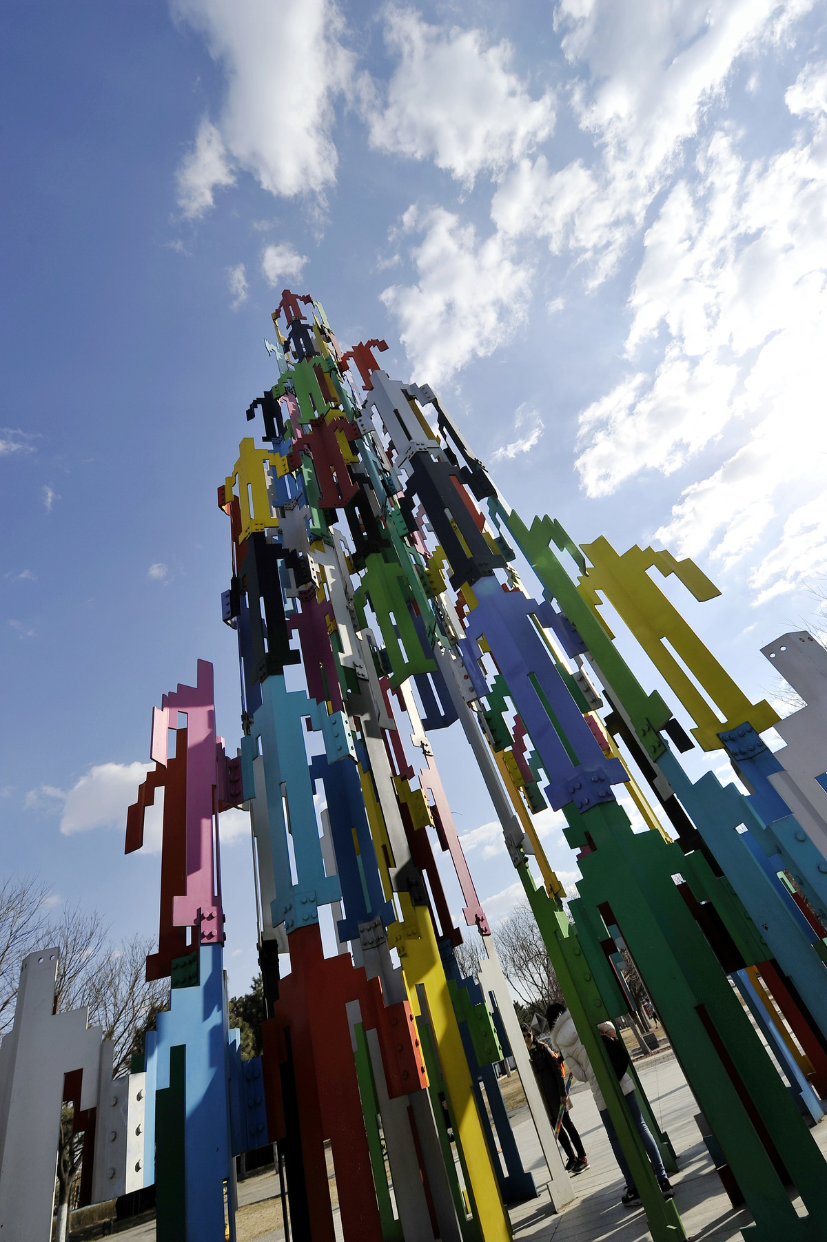 难得好天气，鸟巢