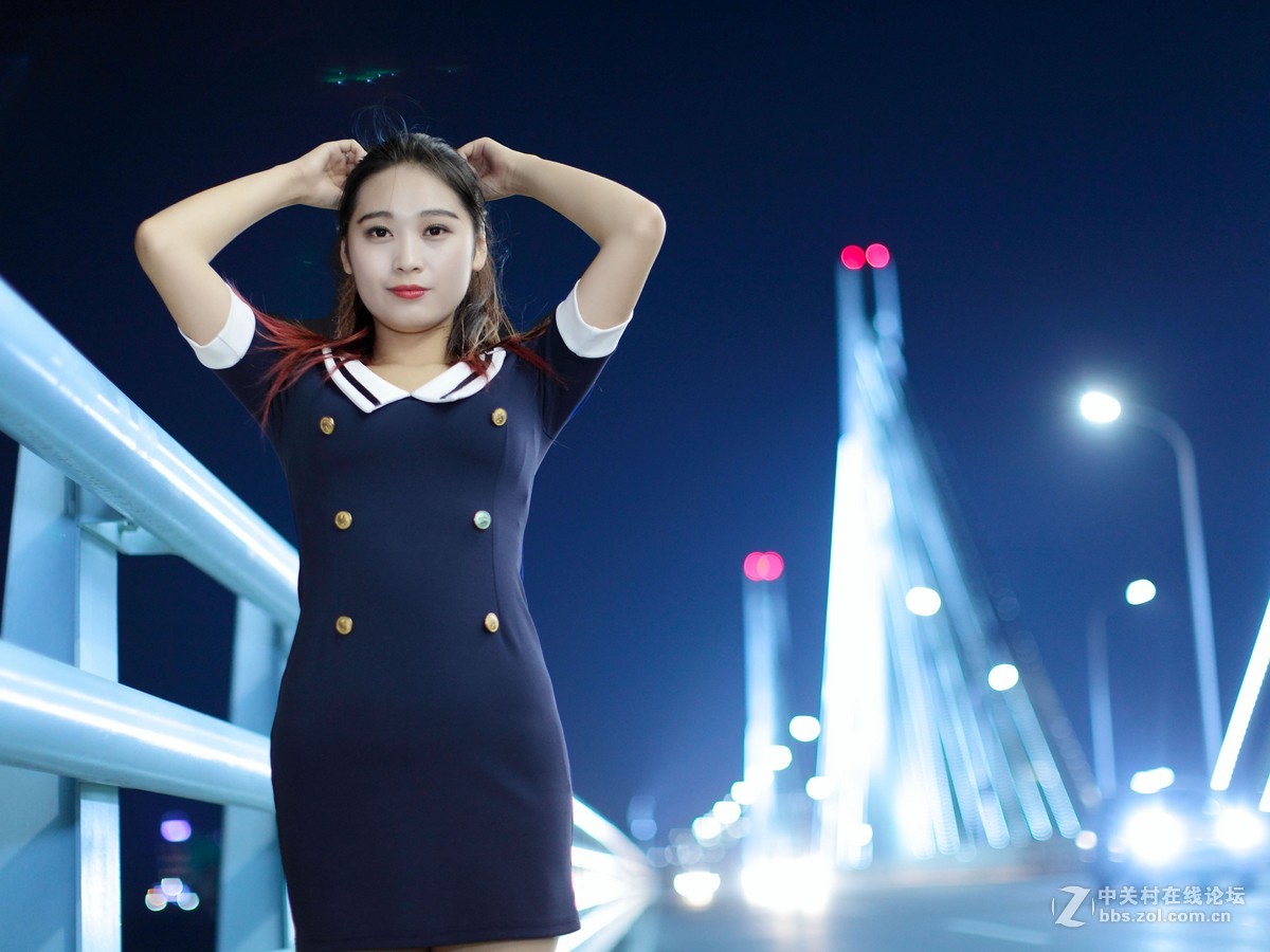 朝阳大桥人像夜拍