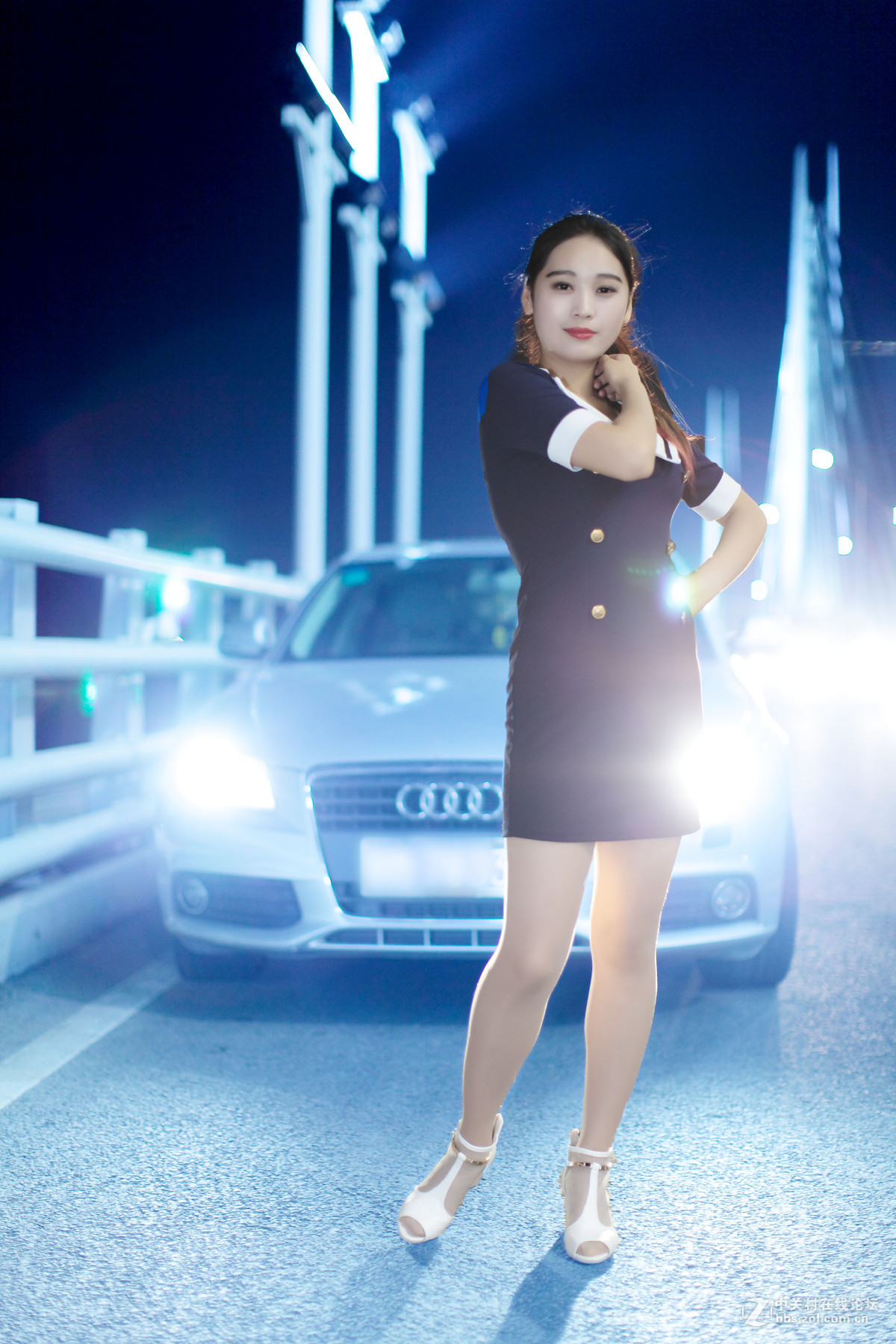 朝阳大桥人像夜拍