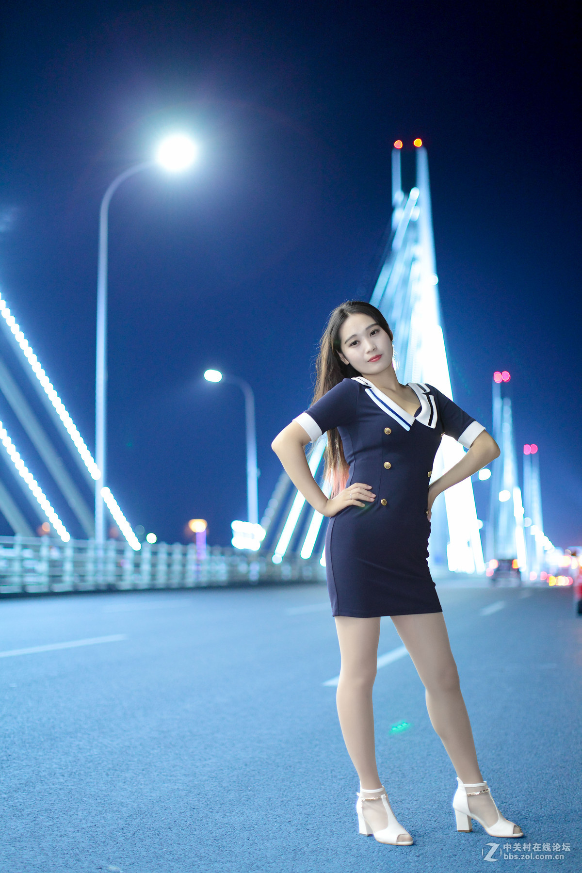 朝阳大桥人像夜拍