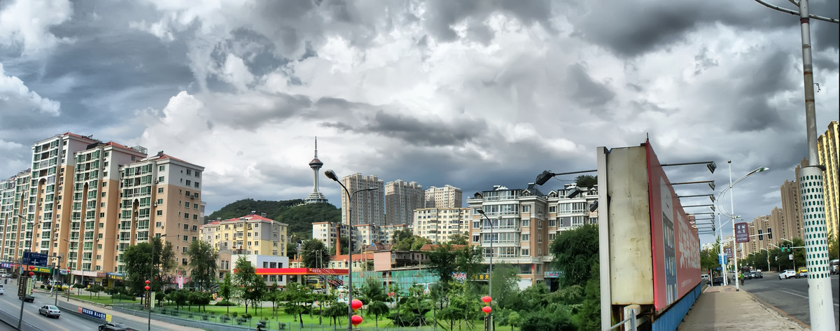 Z1275双拼全景  丹东元宝山黄海明珠电视塔