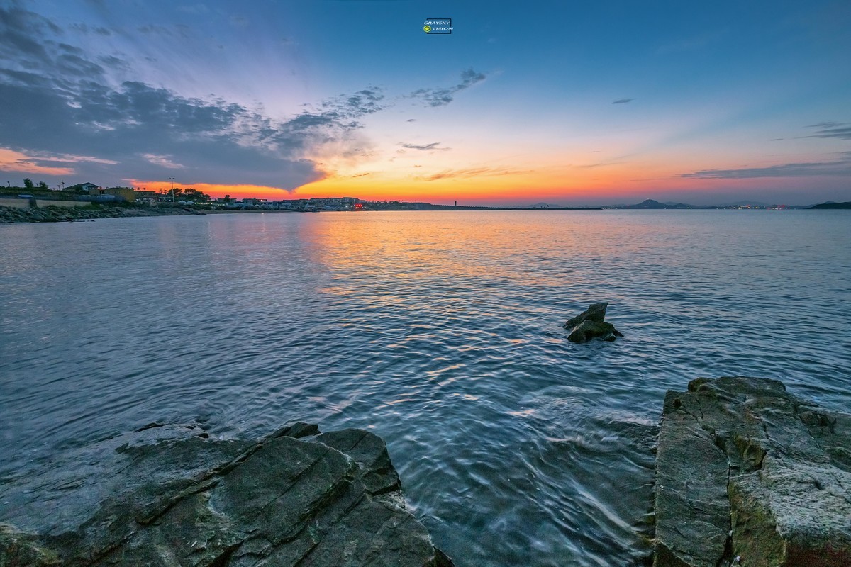 一组海边黄昏风景