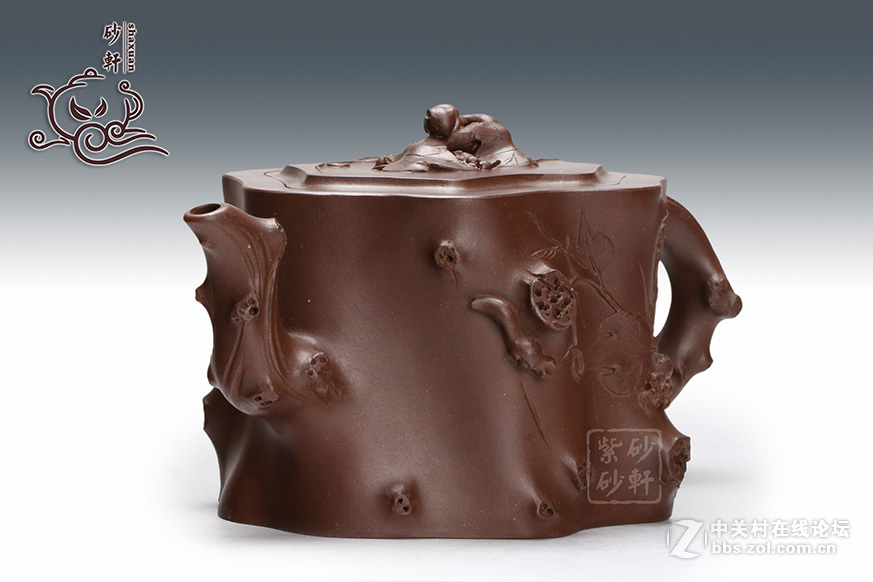 葡萄桩壶潘小忠紫砂壶图片砂轩紫砂