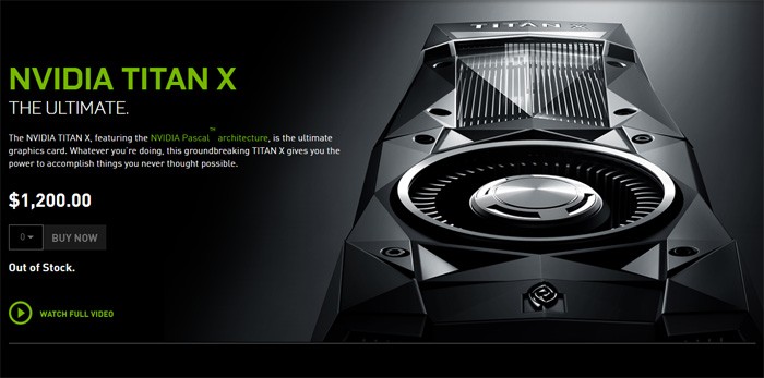 1200美元的Titan X显卡已经售罄，4K游戏性能曝光